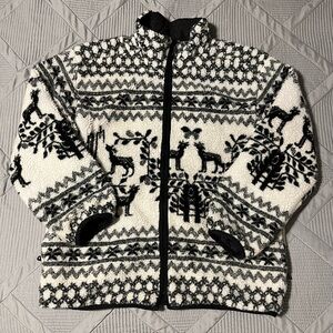 Vintage Mulberry Street Reversible Fleece Zip Up Jacket (M)